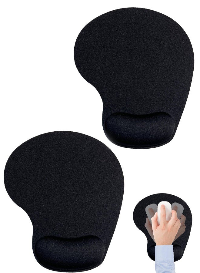 2PCS Mouse Pad with Wrist Support, Ergonomic Mouse Pads with Memory Foam Wrist Rest, Easy Typing Pain Relief, Comfortable Home Office Computer Wrist Support Pads for Working Studying Gaming - Image 1